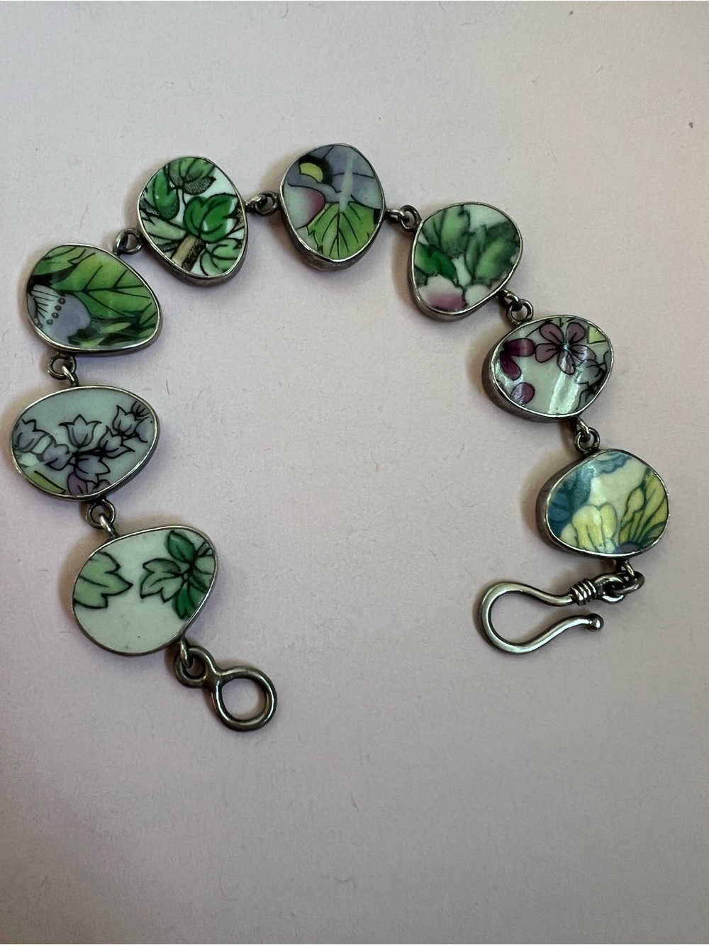 Jessica Lee Designs 925 Floral Pottery 7” Bracelet